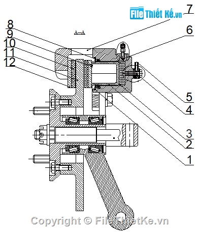 cơ cấu phanh dĩa,bản vẽ CAD,Bản vẽ CAD cơ cấu phanh đĩa